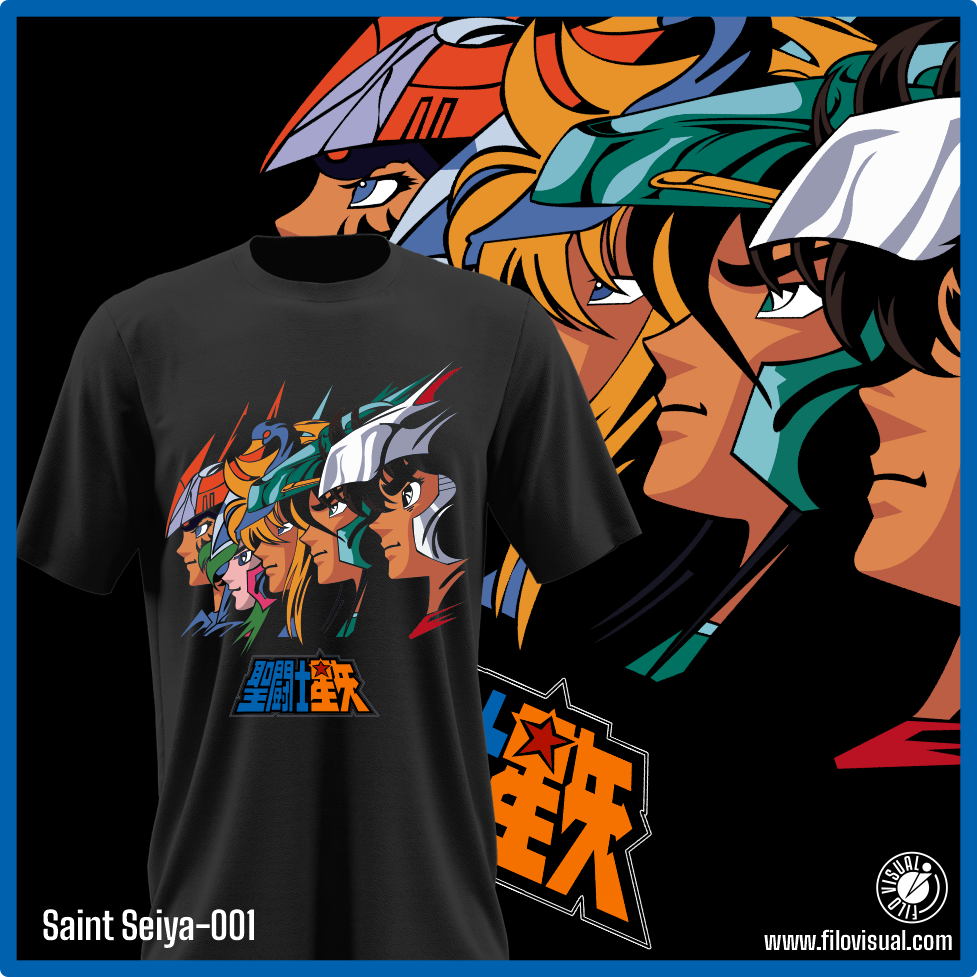 Saint Seiya-001 - Diseño de Saint Seiya - Caballeros del Zodíaco - Remera de Algodón