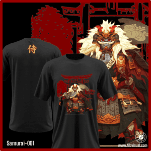 Samurai-001 - Diseño de Samurai - Remera de Algodón