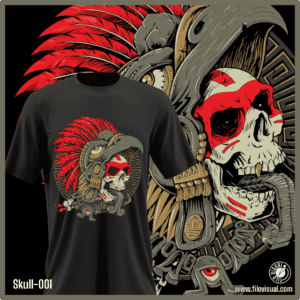 Skull-001 - Diseño de Calavera - Remera de Algodón