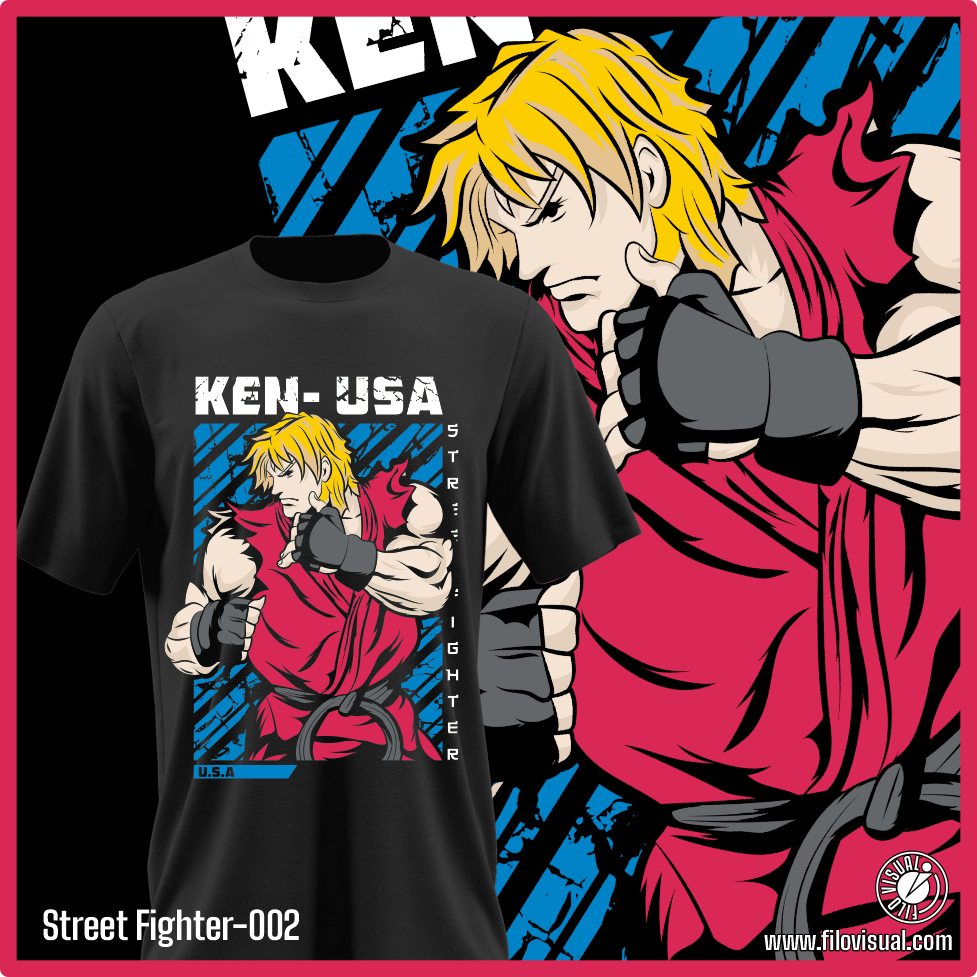 Street Fighter-002 - Diseño de Street Fighter - Remera de Algodón