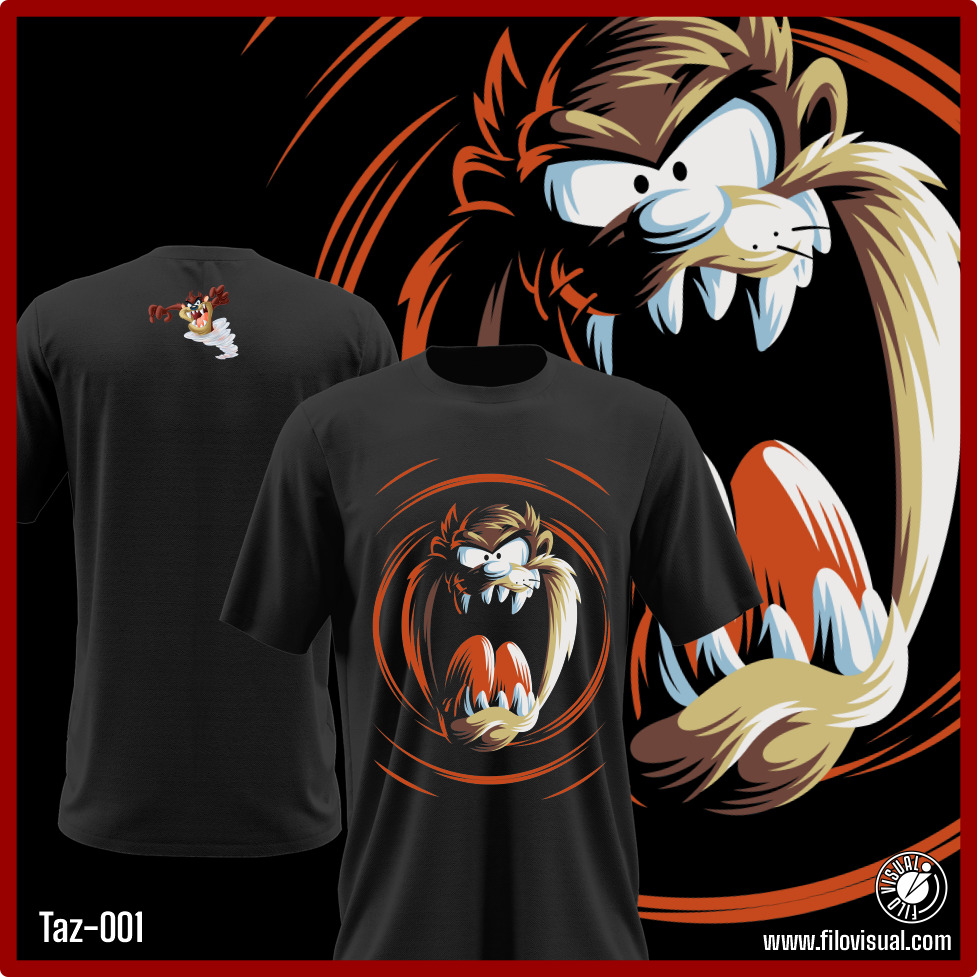 Taz-001 - Diseño de Demonio de Tazmania - Remera de Algodón