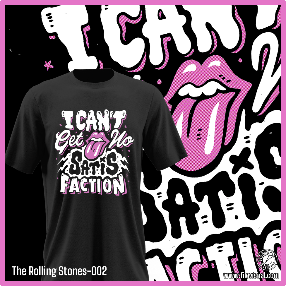 The Rolling Stones-002 - Remera de The Rolling Stones - Algodón Estampado