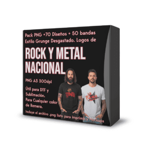 Pack de Diseños PNG de Rock Nacional DTF Sublimacion