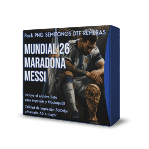 Semitonos DTF de Messi Maradona Mundial 2026 Argentina