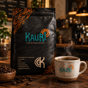 Mockup de Cafetería Marca Identidad Visual Kauri en Venta